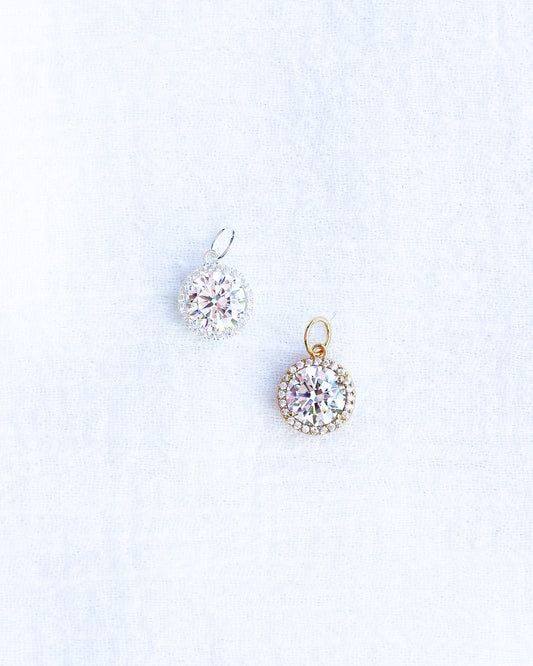 CZ Round Halo Charm, CH126