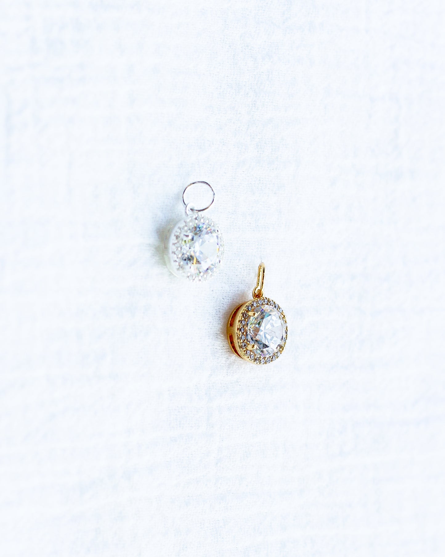 CZ Round Halo Charm, CH126