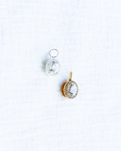 CZ Round Halo Charm, CH126