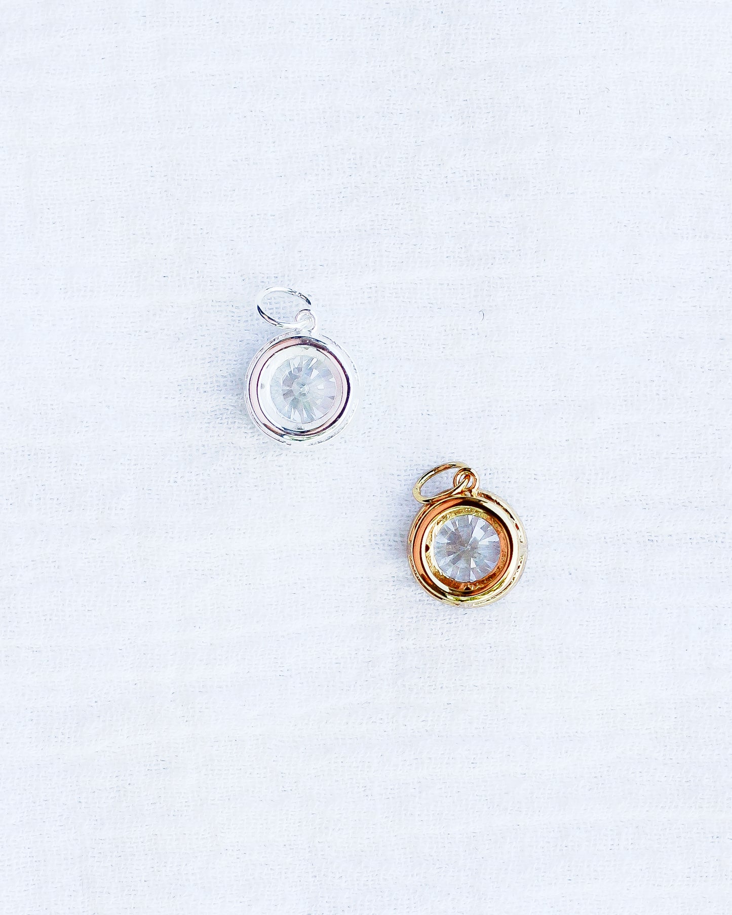 CZ Round Halo Charm, CH126
