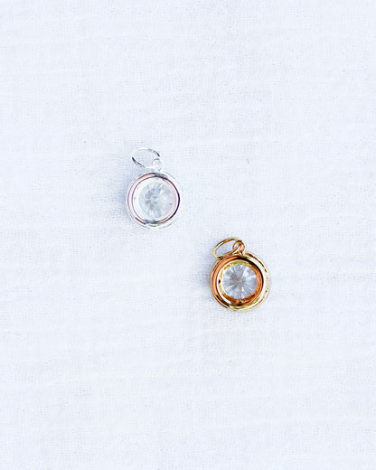 CZ Round Halo Charm, CH126