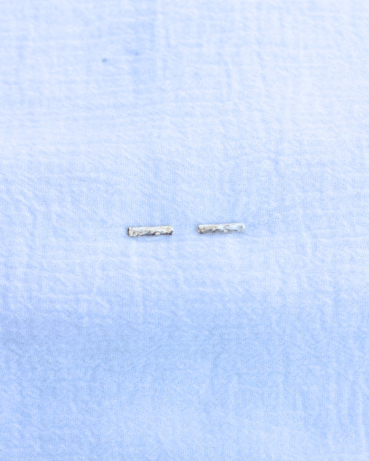 10mm Silver Hammered Bar Stud Earrings, E50