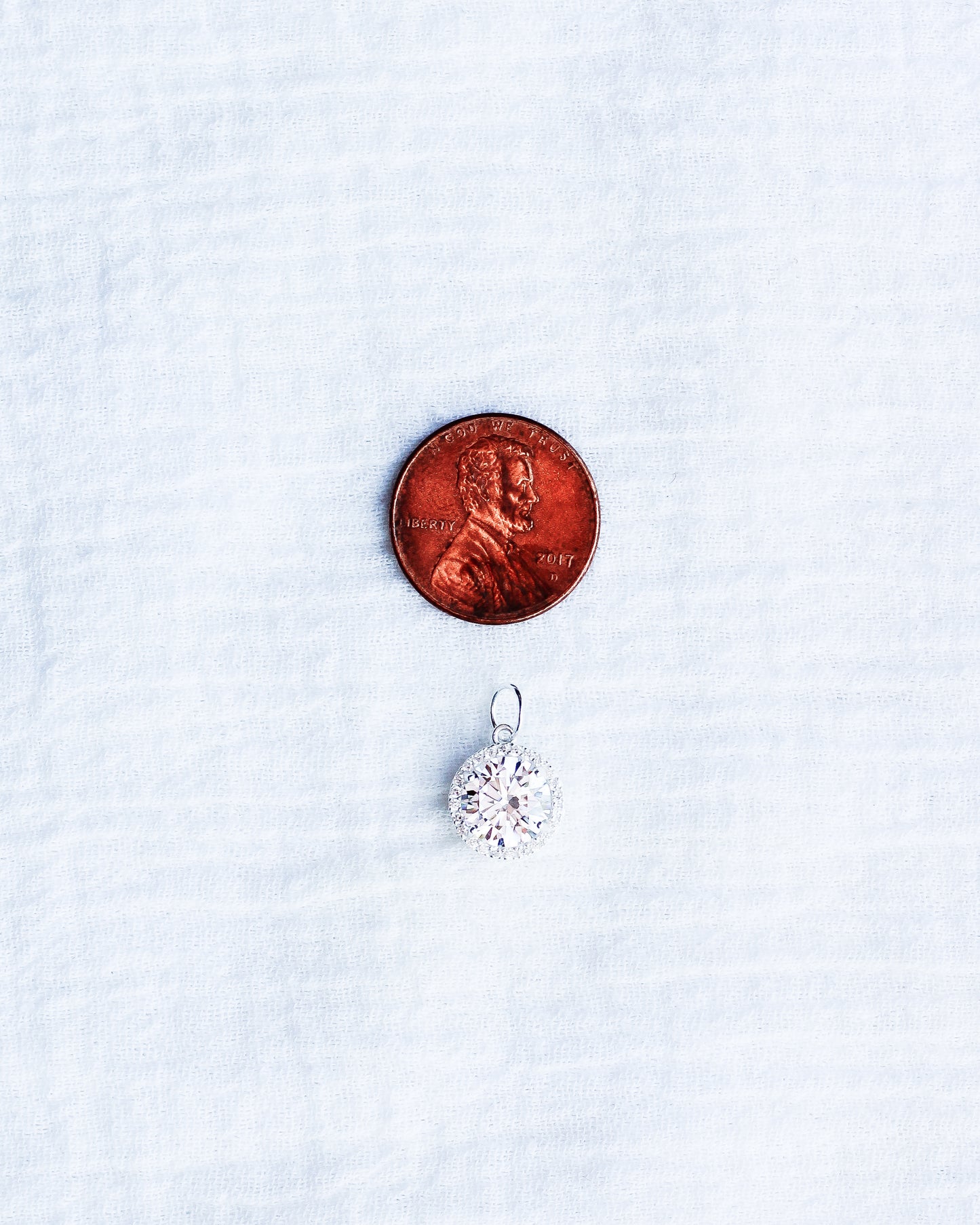 CZ Round Halo Charm, CH126