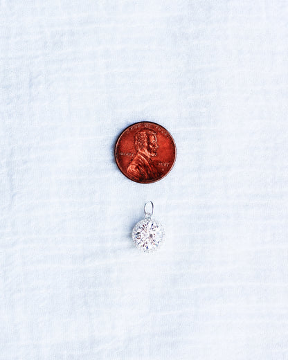 CZ Round Halo Charm, CH126