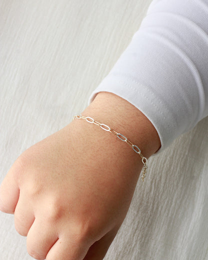 3.5mm Flat Paperclip Mixed Metal Chain, M242