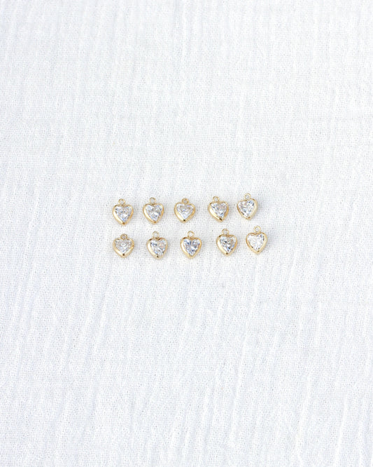 5mm Heart Bezel Charm, CH264