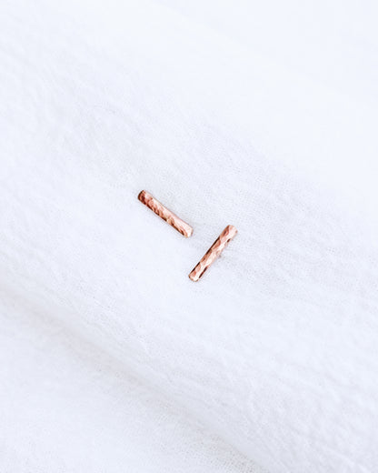 10mm Hammered Bar Stud Earrings, E7