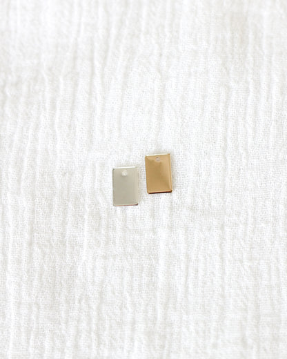 10x6mm Mini Rectangle Blank with One Hole, B86