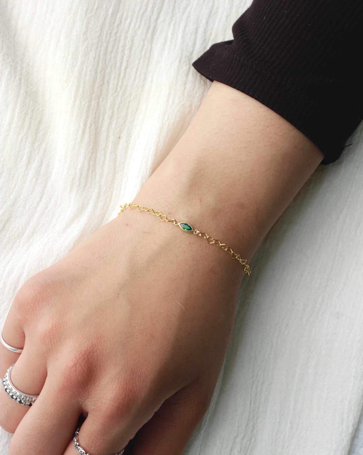 3mm CZ Marquise Birthstone Connector, CN306