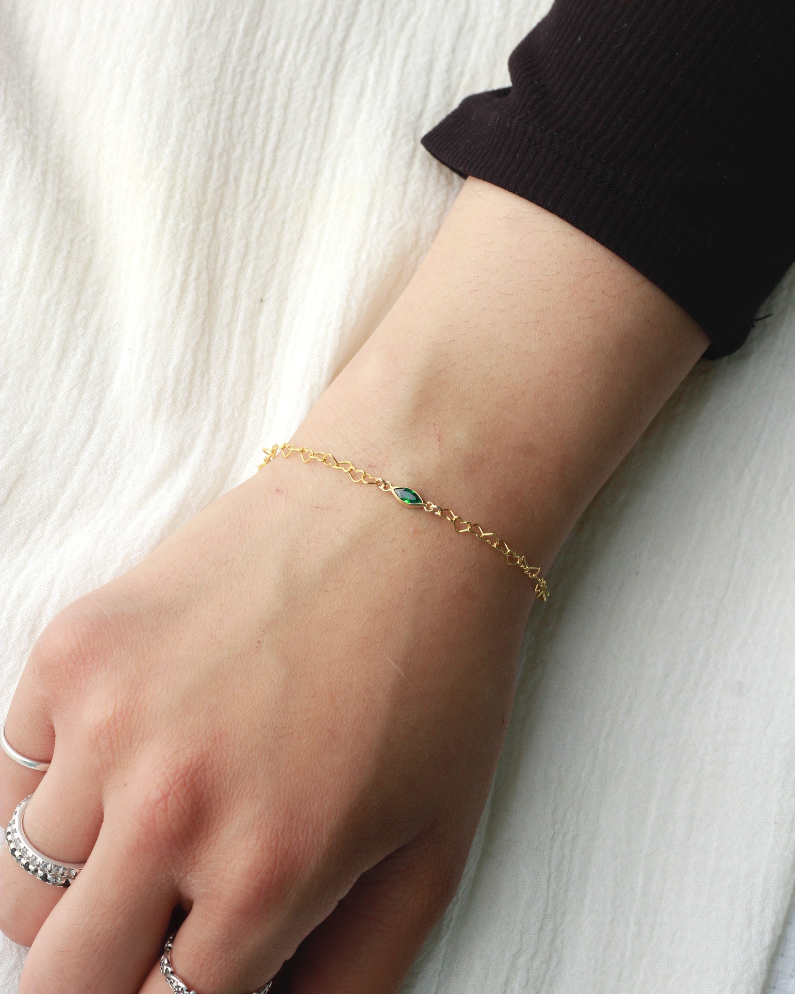 3mm CZ Marquise Birthstone Connector, CN306