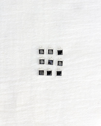 4mm Black Onyx Square Charm, CH260