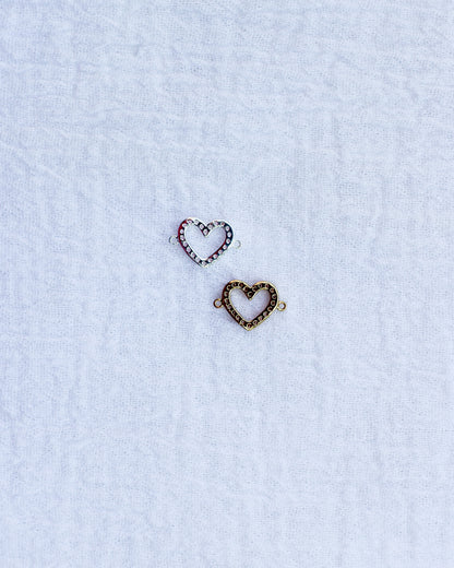 Pave Light Pink Heart CZ Connector, CN180