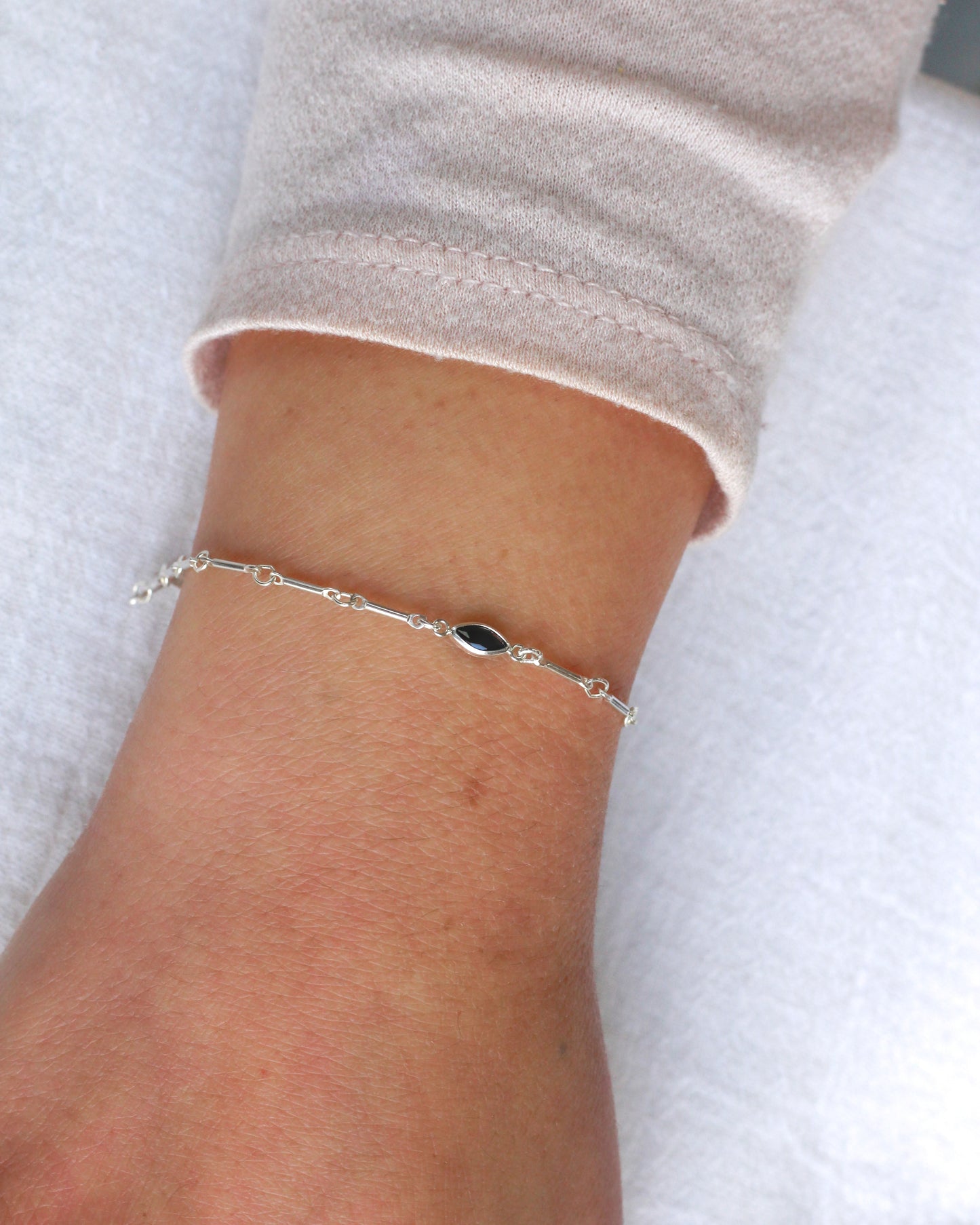 Black Onyx Marquise Connector, CN320