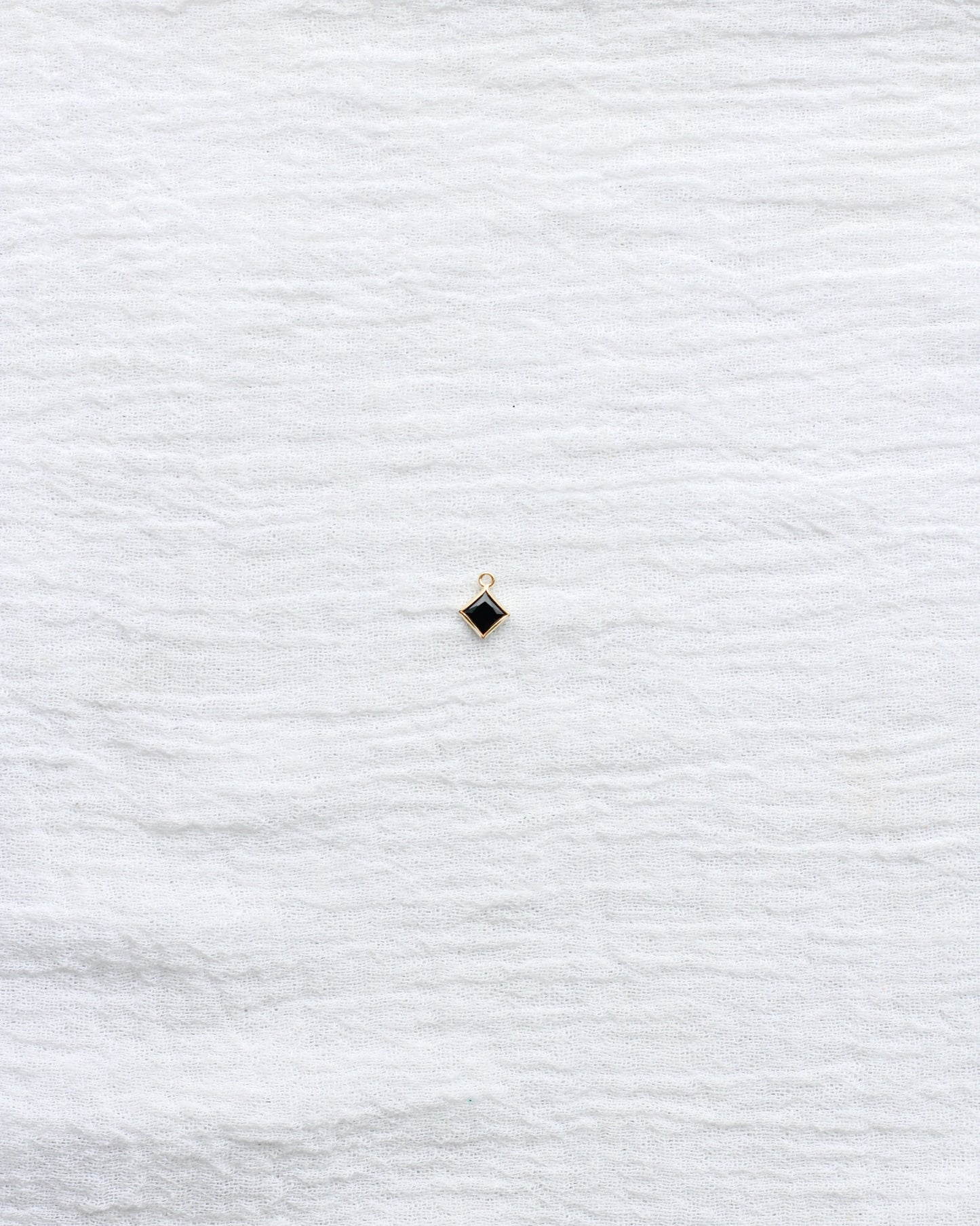 4mm Black Onyx Diamond Shaped Charm, CH261