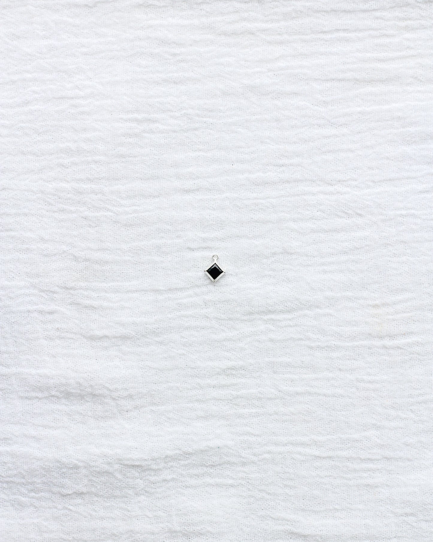 4mm Black Onyx Diamond Shaped Charm, CH261