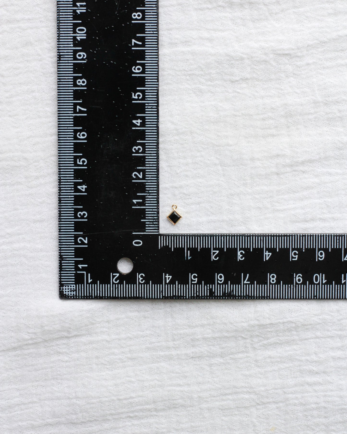 4mm Black Onyx Diamond Shaped Charm, CH261