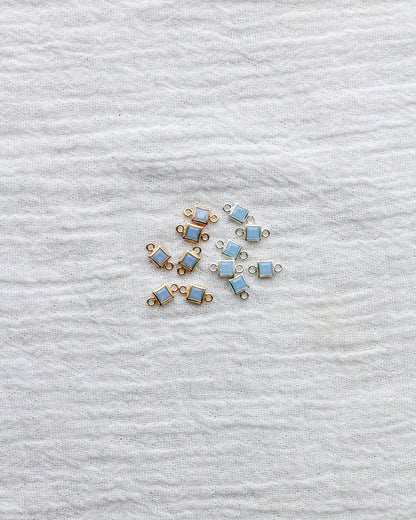 3mm Blue Opal Square Shaped Connector, CN311