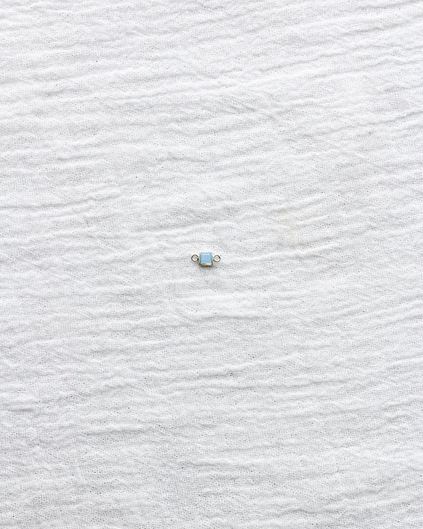 3mm Blue Opal Square Shaped Connector, CN311