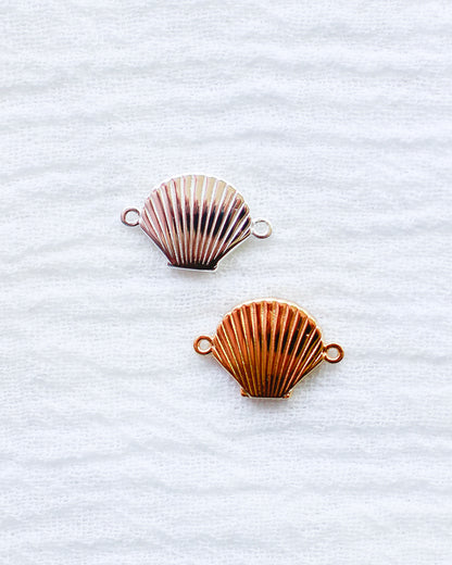 Flat Scallop Shell Connector Charm, CN172
