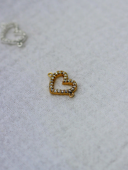 White CZ Heart Connector, CN164