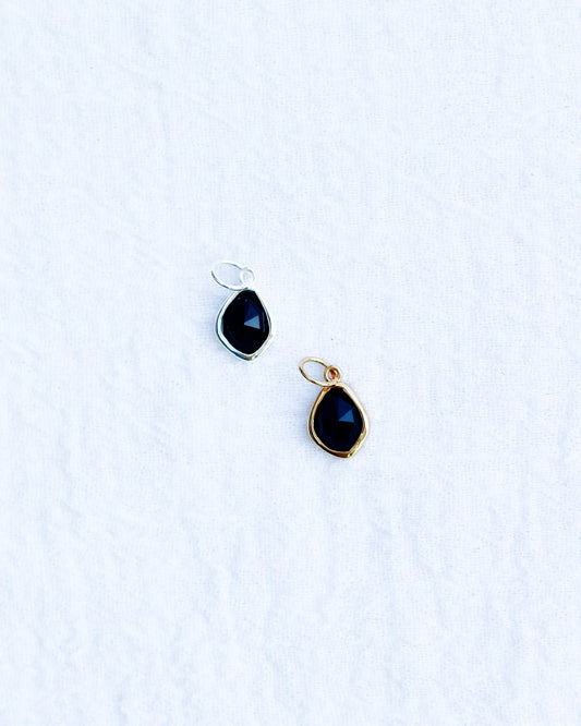 Black Onyx Gemstone Charm, CH117