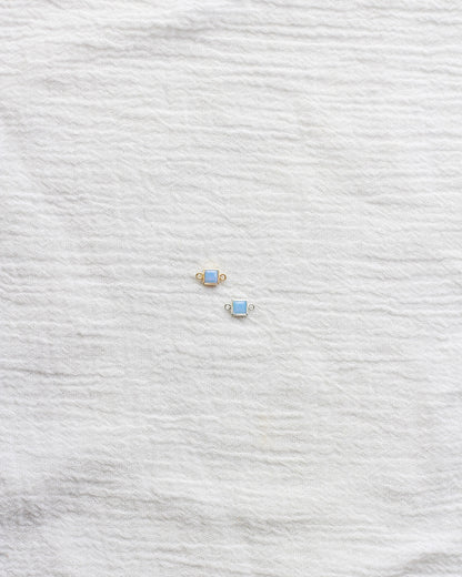 4mm Blue Opal Square Shaped Connector, CN323