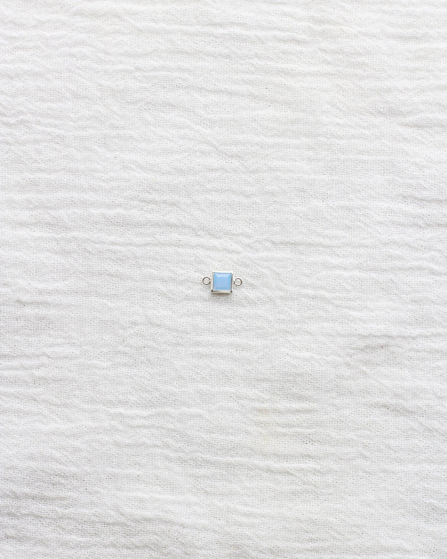 4mm Blue Opal Square Shaped Connector, CN323