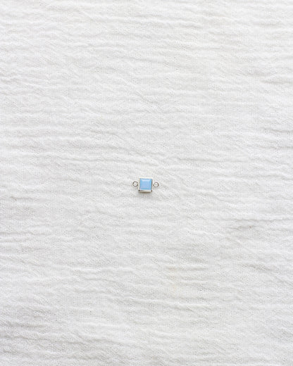 4mm Blue Opal Square Shaped Connector, CN323