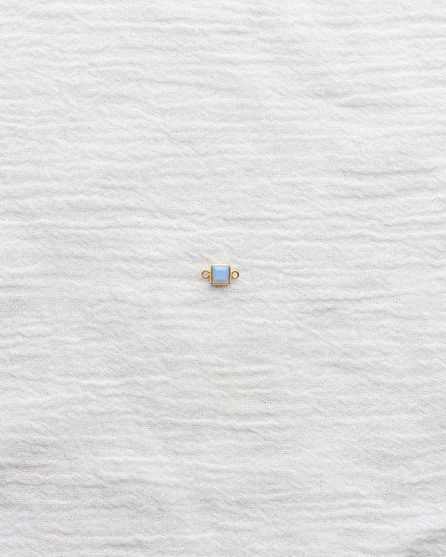 4mm Blue Opal Square Shaped Connector, CN323