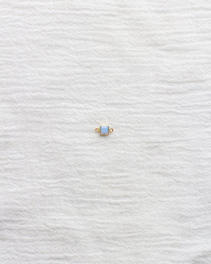 4mm Blue Opal Square Shaped Connector, CN323