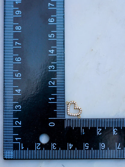 White CZ Heart Connector, CN164