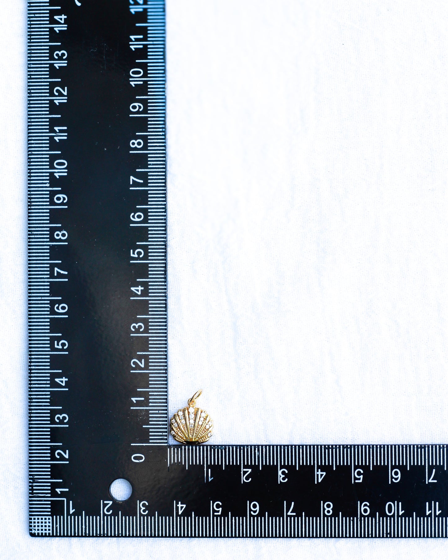 CZ Pave Scallop Shell Charm,  CH118
