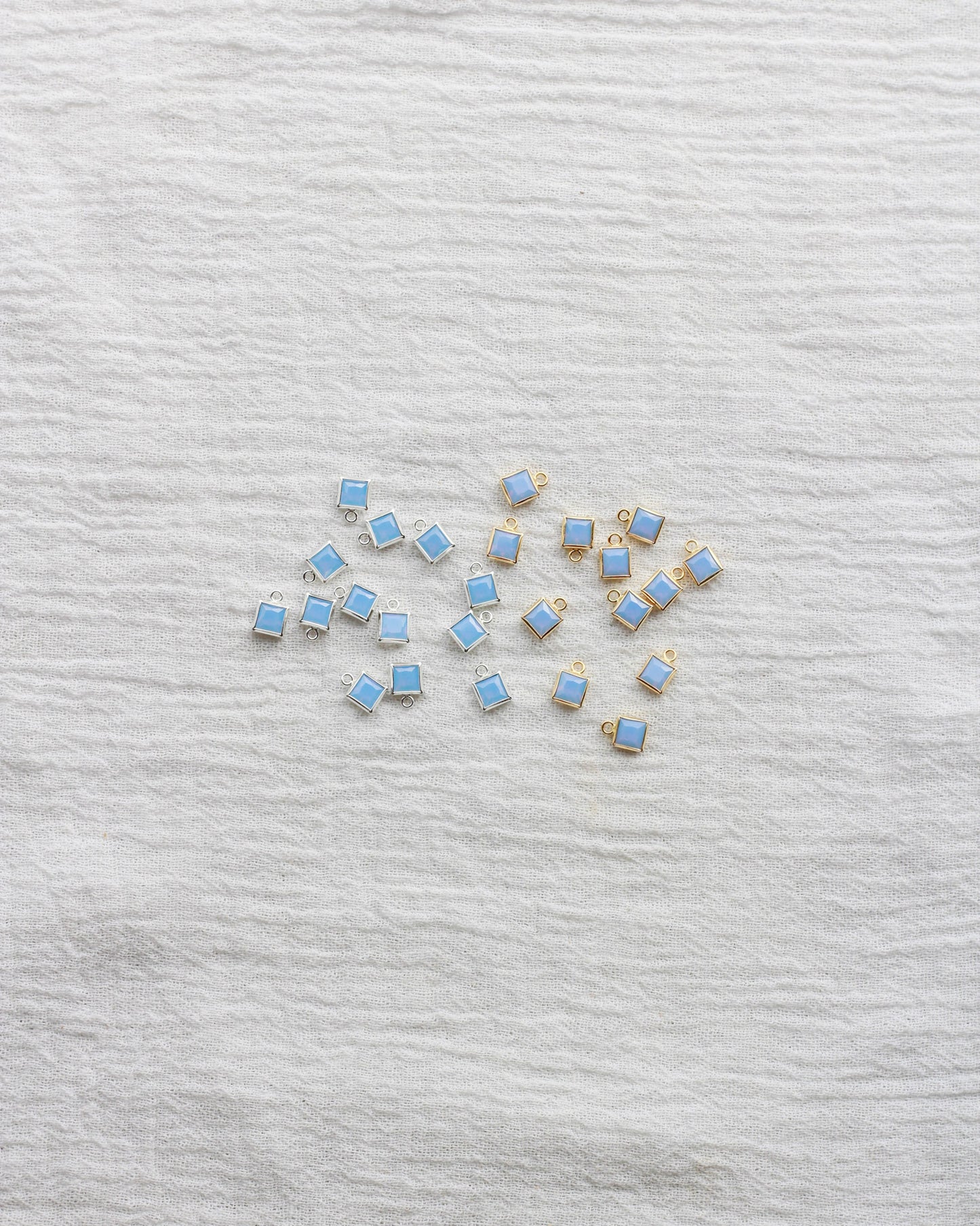 4mm Blue Opal Square Charm, CH258