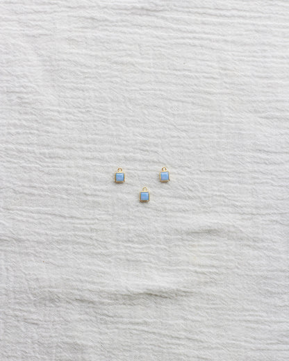 4mm Blue Opal Square Charm, CH258