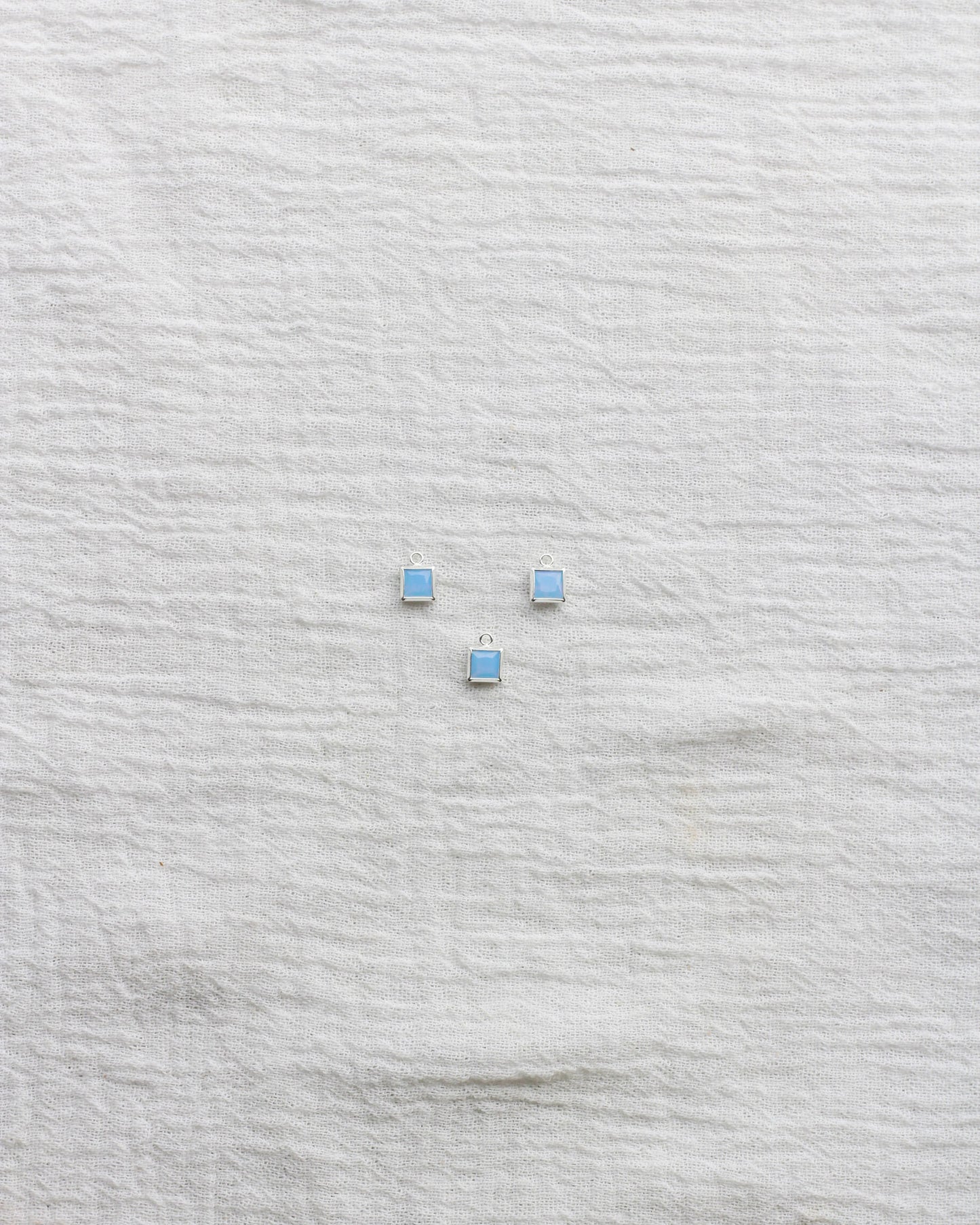 4mm Blue Opal Square Charm, CH258
