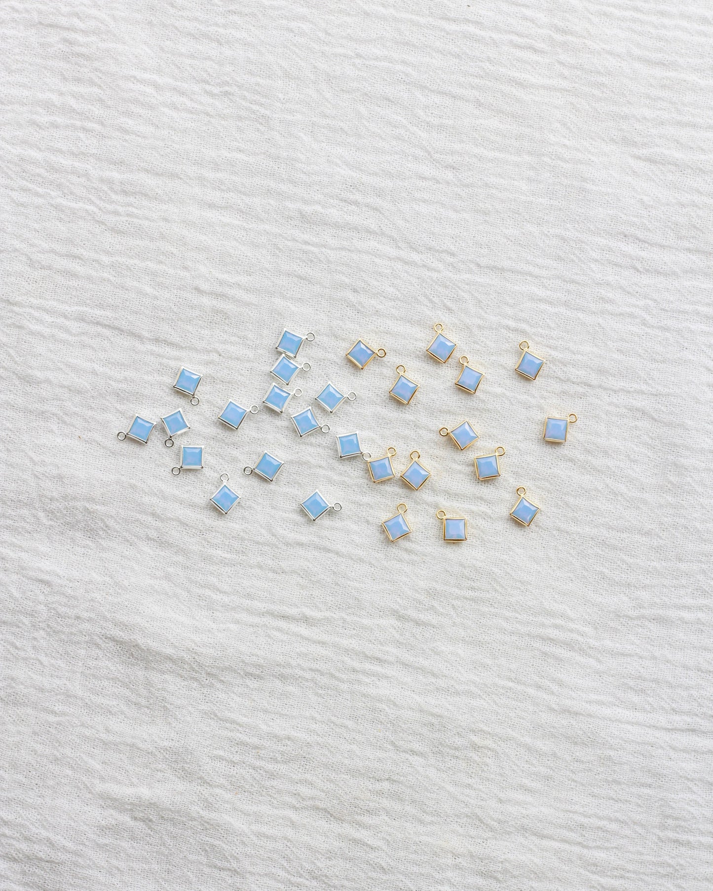 4mm Blue Opal Diamond Shaped Charm, CH259