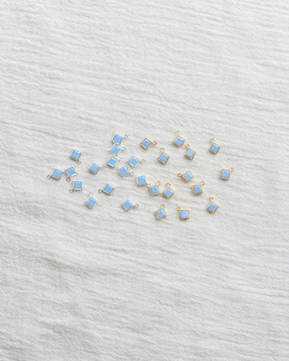 4mm Blue Opal Diamond Shaped Charm, CH259