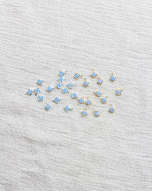4mm Blue Opal Diamond Shaped Charm, CH259