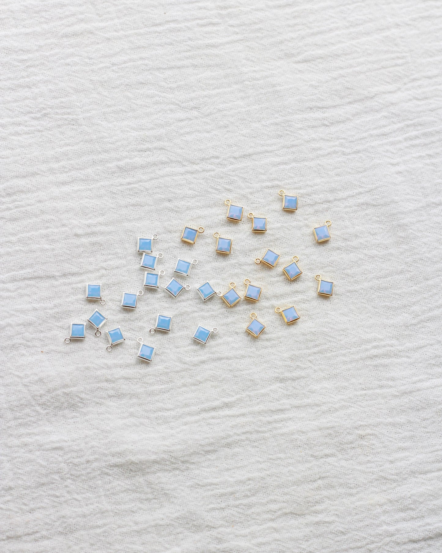 4mm Blue Opal Diamond Shaped Charm, CH259