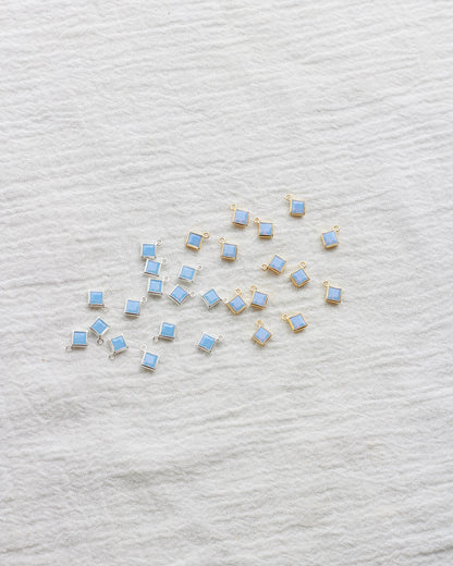 4mm Blue Opal Diamond Shaped Charm, CH259