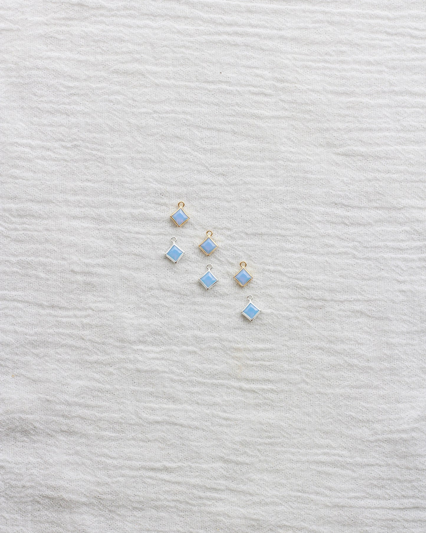 4mm Blue Opal Diamond Shaped Charm, CH259