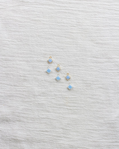 4mm Blue Opal Diamond Shaped Charm, CH259