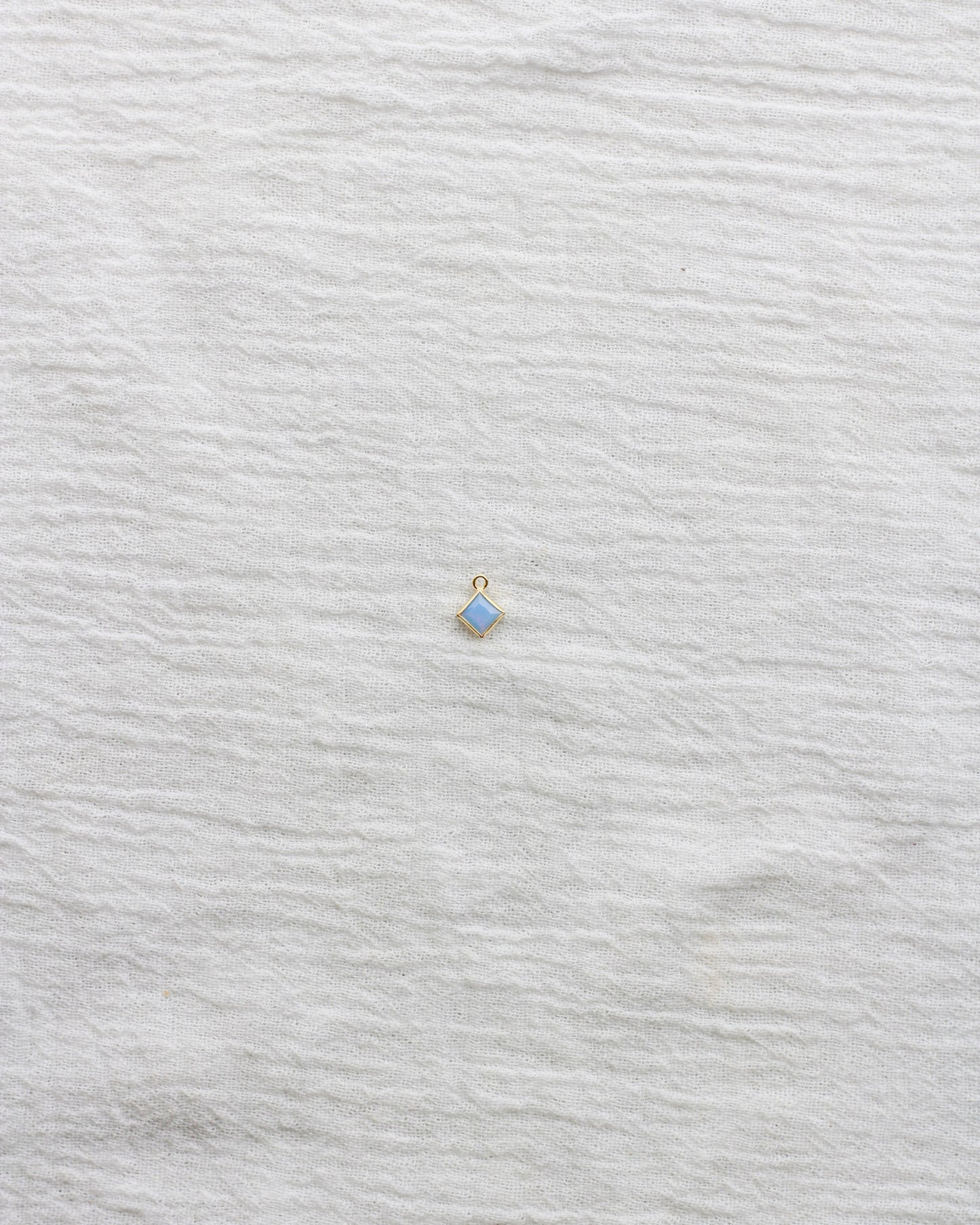 4mm Blue Opal Diamond Shaped Charm, CH259