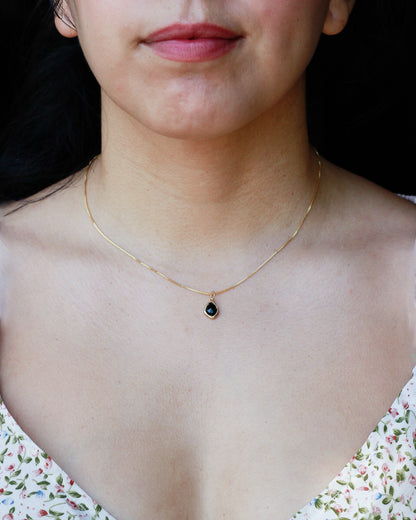 Black Onyx Gemstone Charm, CH117