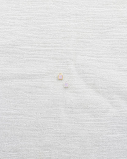 4mm Pink Opal Square Charm, CH256