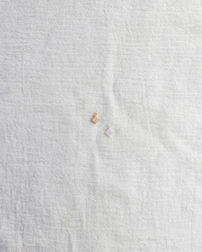 4mm Pink Opal Diamond Shaped Charm, CH257