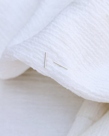 10mm Silver Bar Stud Earrings, E55
