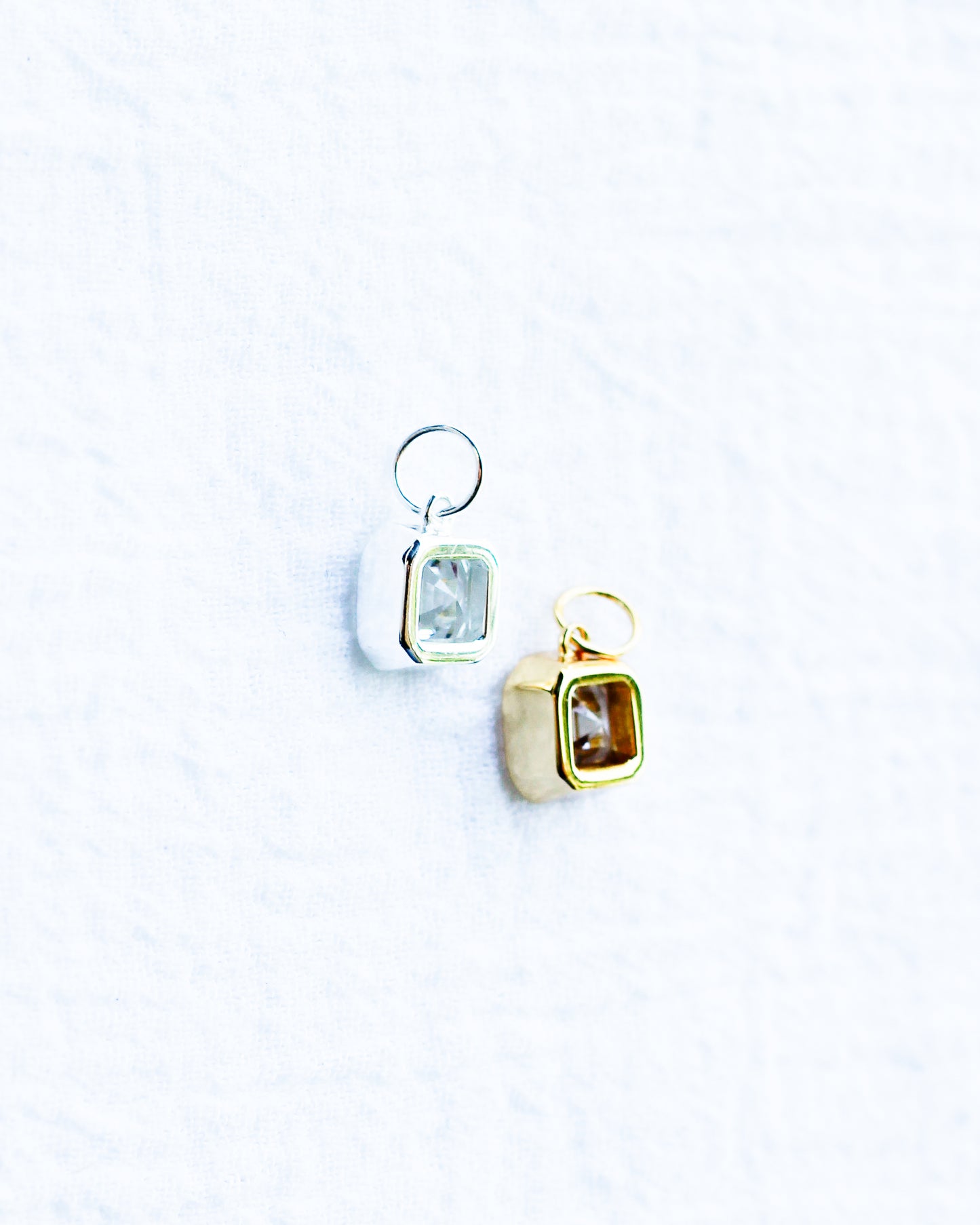 CZ Octagon Asscher Cut Charm, CH119
