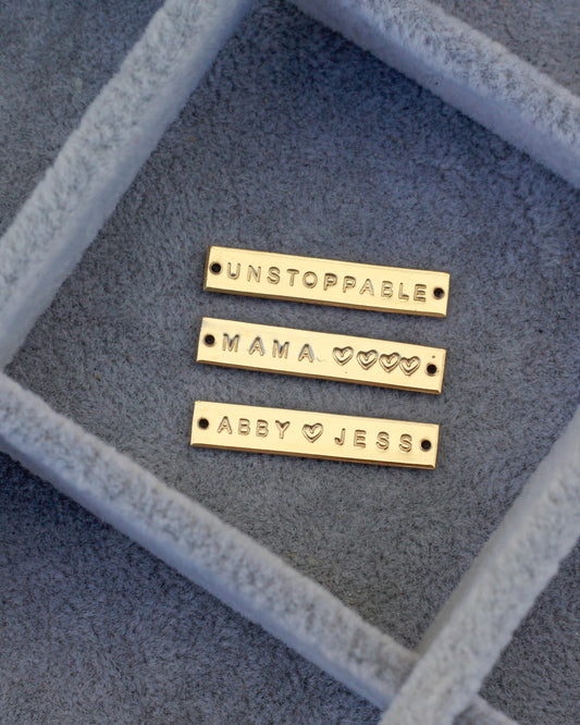 Custom, Hand Stamped Bar Connector, CN334