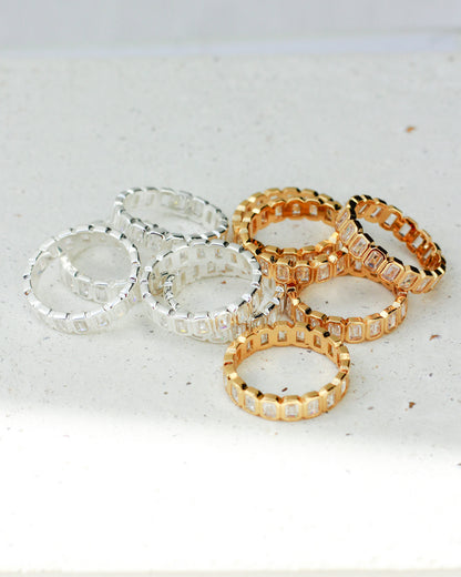 Emerald Cut Stacking Ring, R51